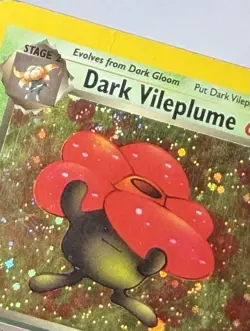 Team Rocket's Dark Vileplume 13/82 Rare Holo Vintage Pokemon TCG Card Swirl MP - Image 2