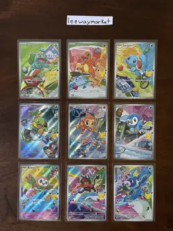 Pokemon TCG First Partner ILLUSTRATION COLLECTION 9 CARD SET - Series 1 Promo - Image 1