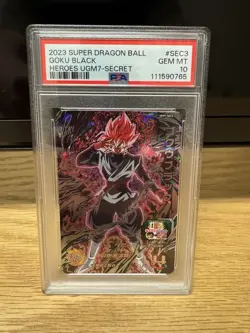 PSA10 Dragon Ball Goku Black UGM7 SEC3 Secret Rare Trading Card - Image 1