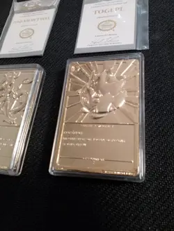 23k Gold Plated Mewtwo & Togepi Pokemon Burger King 1999 Metal Trading Card - Image 5