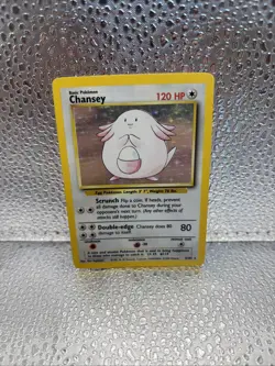 Pokemon English TCG Chansey Base Set Holo Unlimited Rare Card 3/102 LP - Image 1