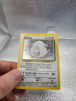 Pokemon English TCG Chansey Base Set Holo Unlimited Rare Card 3/102 LP - Image 3