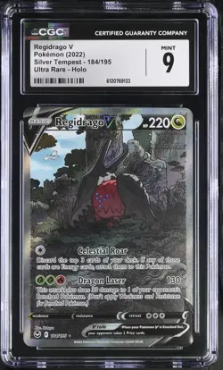 CGC 9 Regidrago V 184/195 Alternate Full Art Silver Tempest Pokemon Card - Image 1