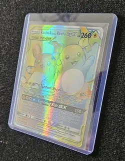 Raichu & Alolan Raichu GX 241/236 Rainbow Rare Tag Team Pokemon Card - Image 5