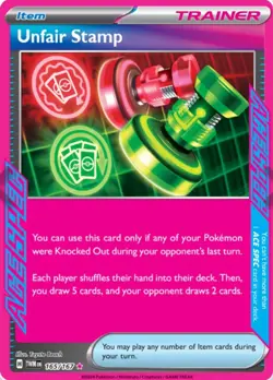 Pokemon TCG: Twilight Masquerade - Unfair Stamp (165/167) ACE SPEC RARE, MINT - Image 1