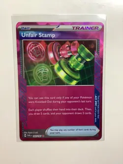 Pokemon TCG: Twilight Masquerade - Unfair Stamp (165/167) ACE SPEC RARE, MINT - Image 2