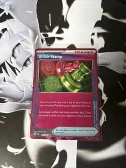Pokemon TCG Unfair Stamp Trainer Twilight Masquerade Card 165/167 Ace Spec Rare - Image 1