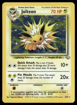 Pokemon Cards Jolteon 4/64 Jungle Holo Rare DMG - Image 1