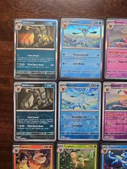 pokemon prismatic evolutions holo + Reverse Holo lot Umbreon Leafeon Jolteon - Image 2