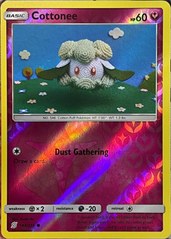 Cottonee Reverse Holo - 143/236 - Unified Minds Pokemon 2019 - Image 1