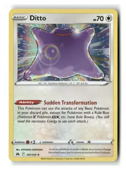 Ditto 107/159 Holo Rare Crown Zenith Pokemon Near Mint - Image 1
