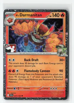 N'S DARMANITAN 027/159 PRIZE PACK COSMOS HOLO POKEMON TCG NM - Image 1