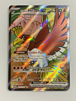 Ethan's Ho-Oh ex Full Art 209/182 Pokemon TCG Destined Rivals NM Pack Fresh - Image 1