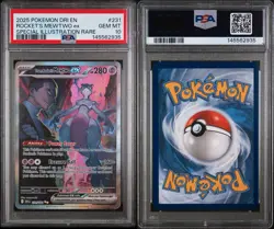 Pokemon Team Rocket's Mewtwo ex 231/182 Destined Rivals Special Illustration Ra… - Image 1
