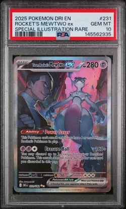 Pokemon Team Rocket's Mewtwo ex 231/182 Destined Rivals Special Illustration Ra… - Image 2