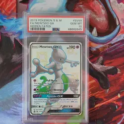 Pokemon Mewtwo GX SV59/SV94 Hidden Fates Shiny Vault Full Art Holo PSA 10 - Image 1
