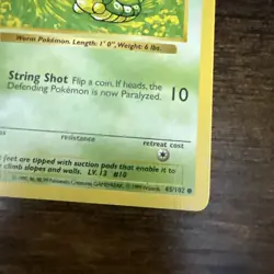 POKEMON 1st Edition Shadowless Base Set CATERPIE 45/102 Common LP Vintage WOTC - Image 4