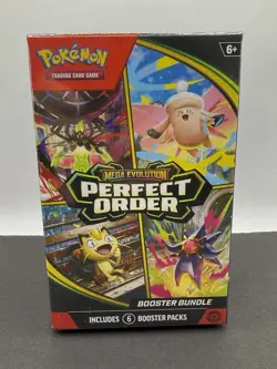 Pokemon TCG: Mega Evolution-Perfect Order Booster Bundle (6 Packs) New Sealed - Image 1