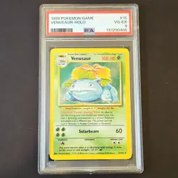 1999 Pokemon Base Set Venusaur Holo Rare PSA 4 #15/102 English TCG Unlimited - Image 1