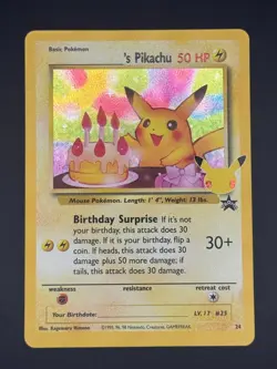 Pokemon - __'s Pikachu - Celebrations Classic Collection - Black Star Promo - NM - Image 1