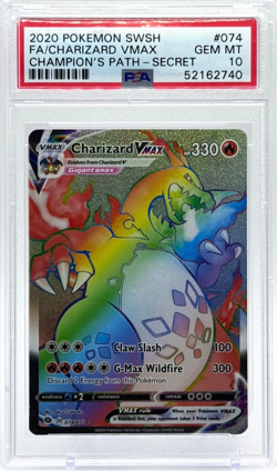 Pokemon Charizard VMAX Champions Path 074/073 Rainbow PSA 10 Gem Mint TCG - Image 1