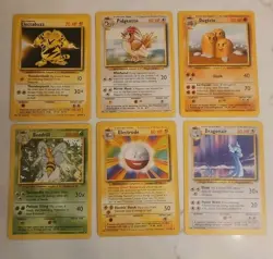 VTG 1999 Pokemon Base Set 6 Lot ALL RARES! Dragonair Dugrtio Electrode - LP/NM! - Image 1