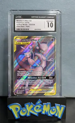 2019 Pokemon Mewtwo & Mew GX Tag Team Holo - Unified Minds GEM MINT 10 - Image 1