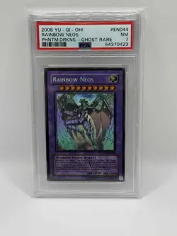 YuGiOh GRADED 2008 Rainbow Neos PTDN-EN044 Ghost Rare NM 7 PSA - Image 1