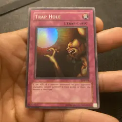 Yugioh! Trap Hole LOB-058 Super Rare Unlimited NM - Image 1