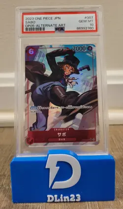 2023 ONE PIECE JAPANESE SABO ALTERNATE ART OP05-007 PSA 10 GEM MINT - Image 1
