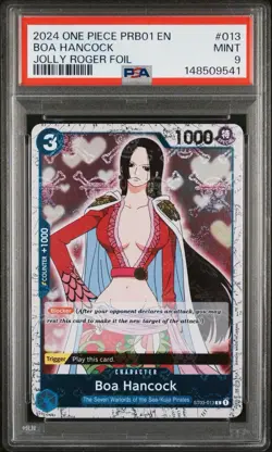 2024 One Piece PRB-01 English ST03-013 Boa Hancock Jolly Roger Foil PSA 9 MINT - Image 1
