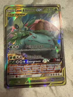 Celebi & Venusaur GX TAG TEAM Ultra Rare Holo SM-Team Up 1/181 - Image 1