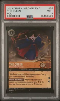 2023 Disney Lorcana EN 2 The Queen Foil PSA 9 - Image 1