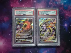 PSA 10 Charizard Mewtwo Set #212 #221 S12a VSTAR Universe Japanese with Guards - Image 1