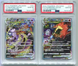 PSA 10 SEQUENTIAL Set Charizard 212 Mewtwo 221 SAR VSTAR Universe Japan Pokemon - Image 1