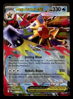 Mega Starmie ex 021/088 ME03 Perfect Order Pokemon Near Mint - Image 1