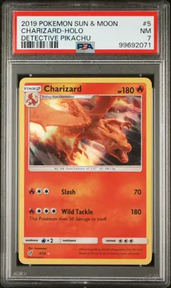 2019 POKEMON SUN & MOON DETECTIVE PIKACHU #5 CHARIZARD-HOLO DETECTIVE PIKACHU - Image 1