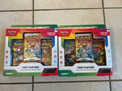 POKEMON FIRST PARTNER ILLUSTRATION COLLECTION SERIES 1 SEALED Promo Box 2 LOT - Image 1