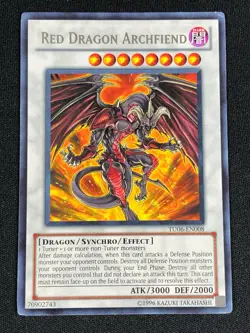YUGIOH RED DRAGON ARCHFIEND TU06-EN008 RARE (LP) - Image 1