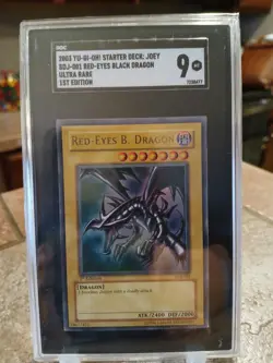 Yugioh Red Eyes Black Dragon SGC 9 SDJ 1st Edition SDJ-001 Joey (Scuffs On Case) - Image 1