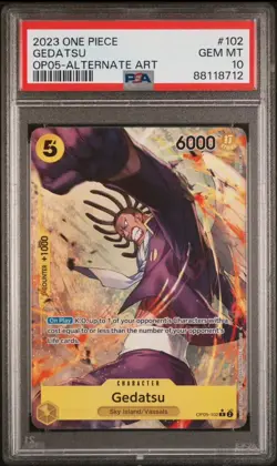One Piece Gedatsu PSA 10 OP05-102 R Alternate Art Awakening Of The New Era 2023 - Image 1