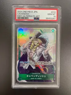 PSA 10 GEM MINT JAPANESE ONE PIECE 2024 CAVENDISH EB01-012 ALTERNATE ART - Image 1