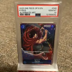 PSA 10 - 2025 ONE PIECE OP10-ROYAL BLOOD 046 KYROS ALTERNATE ART - Image 1