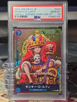 Monkey D. Luffy Weekly Shonen Jump P-043 P Japanese PSA 10 One piece card - Image 1
