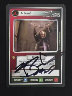 Michael Danek Autographed Star Trek CCG Batrell Card Signed Auto TCG - Image 1