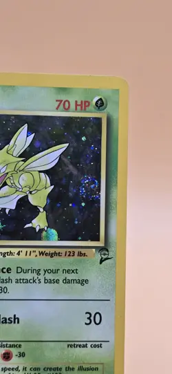 #3 Scyther 17/130 Base Set 2 2000 Holo Rare SWIRL WOTC Pokemon Card TCG - Image 2