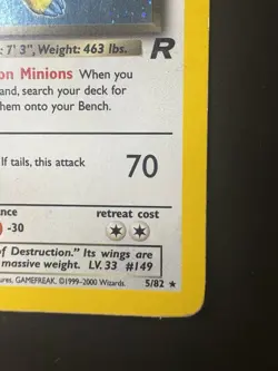 Pokemon Dark Dragonite Holo Rare TCG Card 5/82 - Image 5