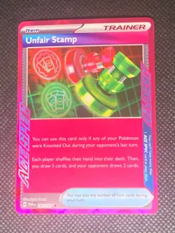 Unfair Stamp 165/167 ACE SPEC - Twilight Masquerade Pokemon Card - NM - Image 1