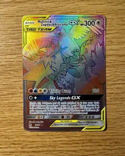 Pokemon Moltres & Zapdos & Articuno GX 69/68 Hidden Fates Secret Rare Holo Card - Image 1