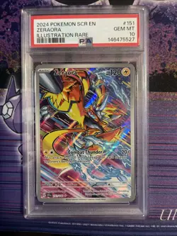Pokemon TCG Zeraora Holo Card 151/142 IR Sv07 Stellar Crown PSA 10 Gem Mint - Image 1